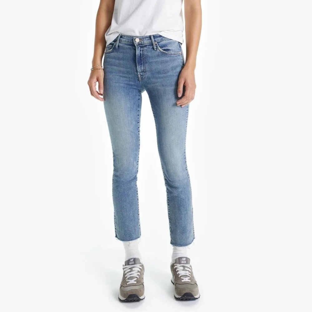 NWT MOTHER The Rascal Ankle Fray Jeans Bonfire Lighting Size 28